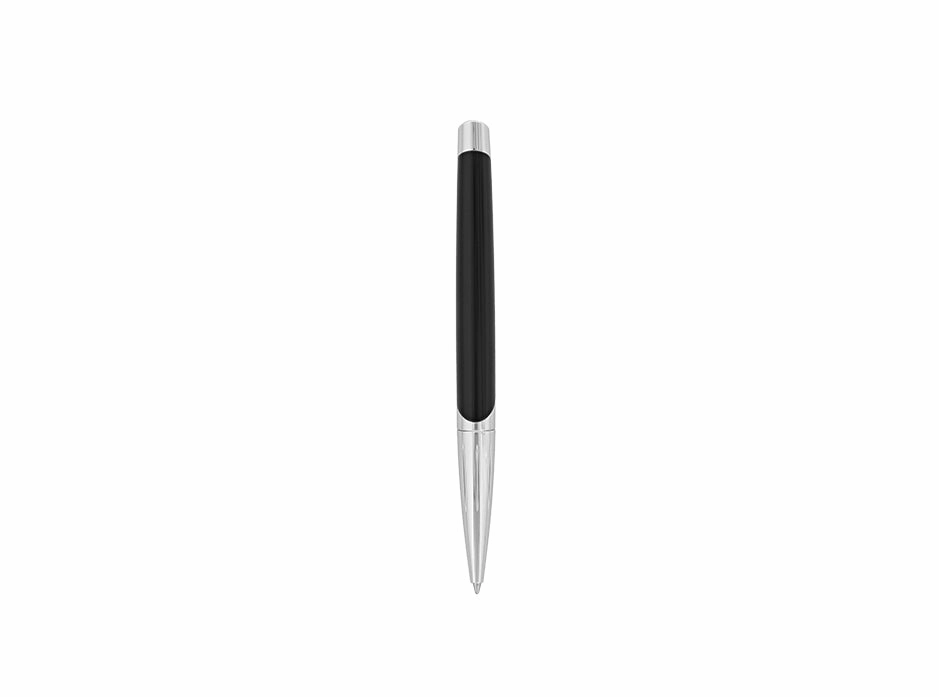 retro St Dupont Defi Millenium Shiny Black & Silver Ballpoint Pen