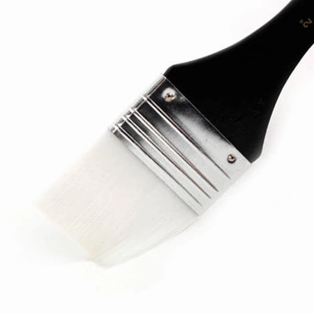 White Synthetic Flat Paintbrush classic