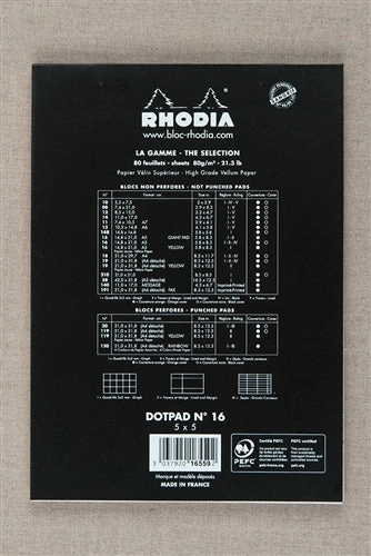 Rhodia Dot Pad, Black, 5.75 X 8.25 Inches tiny