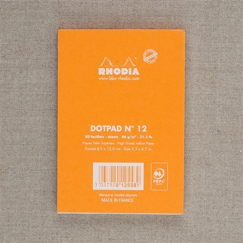 round retro Rhodia Dot Pad, Orange, 3.38 X 3.75 Inches