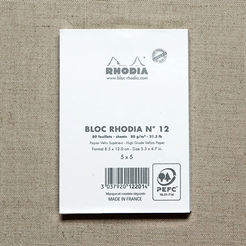 Rhodia Ice Grid Pad,  3.38 X 4.75 Inches premium large