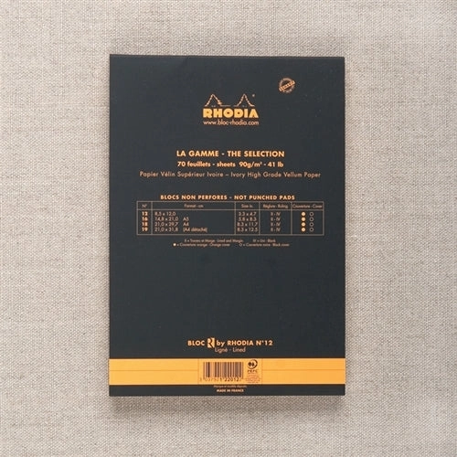 trusted Rhodia R Lined Pad Black, 3.3 X 4.7 Inches
