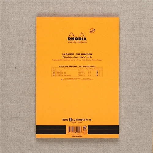 Rhodia R Lined Pad Orange, 5.75 X 8.25 Inches fiber