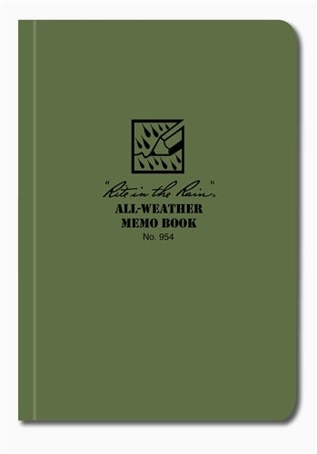 bamboo Rite In The Rain Field-Flex Pocket Memo Book- Green- 3 1/2X5