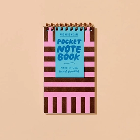 Riviera Stripe Reporter'S Spiral Bound Letterpress Notebook expandable