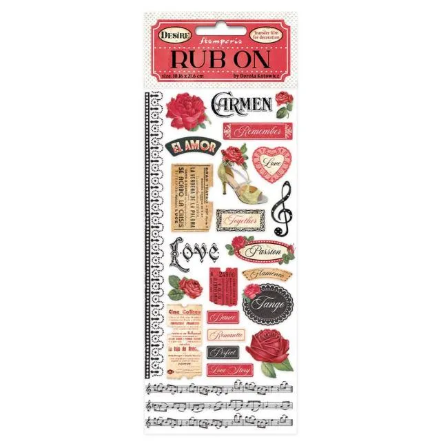 Stamperia   Rub Ons  "Desire    " elegant