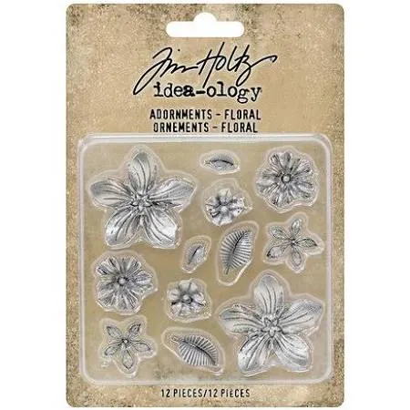 colorful solid Tim Holtz Idea-Ology Adornments - Floral