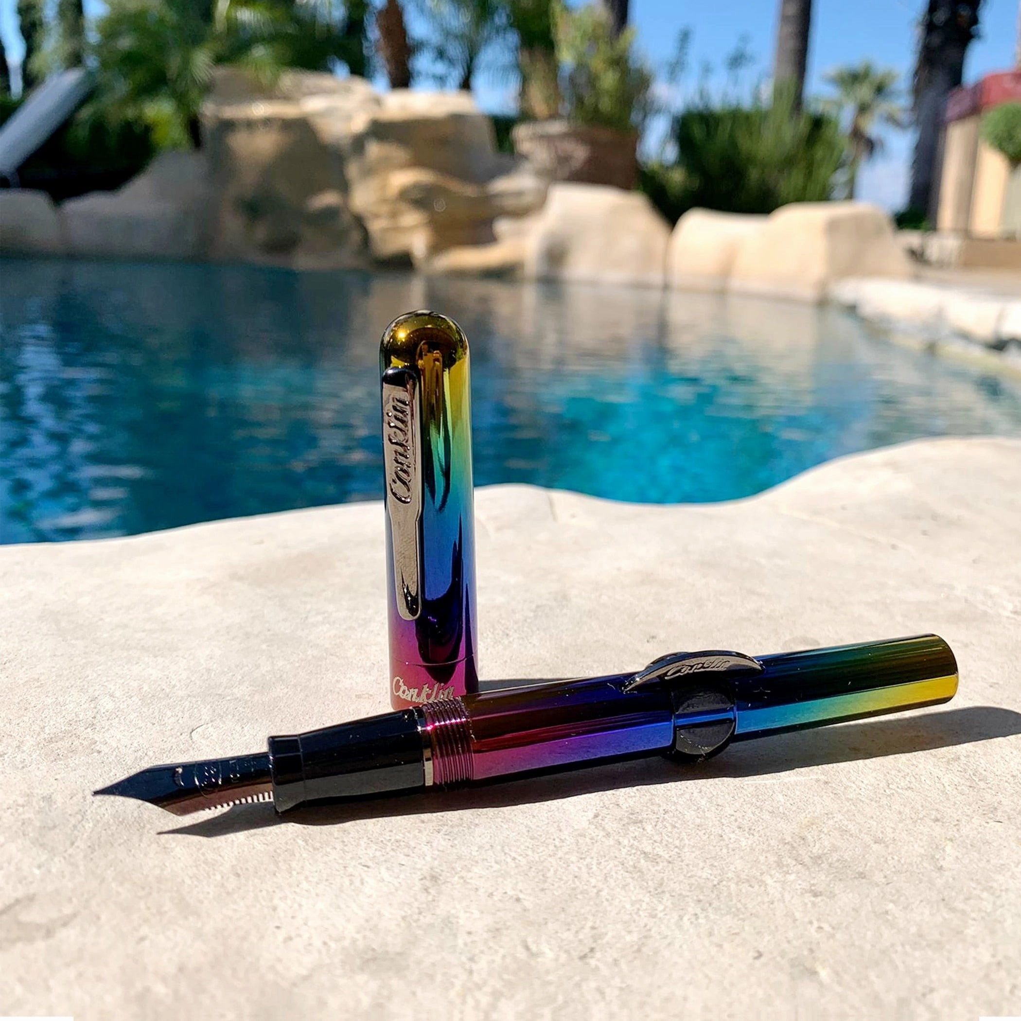 Conklin Mark Twain Crescent Filler Limited Edition Rainbow Fountain Pen metallic