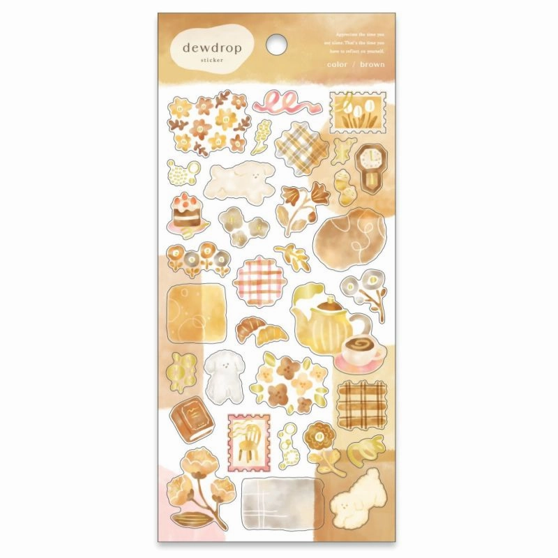 shockproof Dewdrop Sticker Sheet - Brown