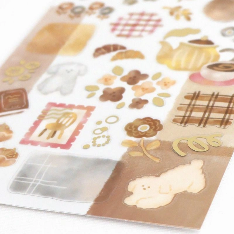 daily short Dewdrop Sticker Sheet - Brown