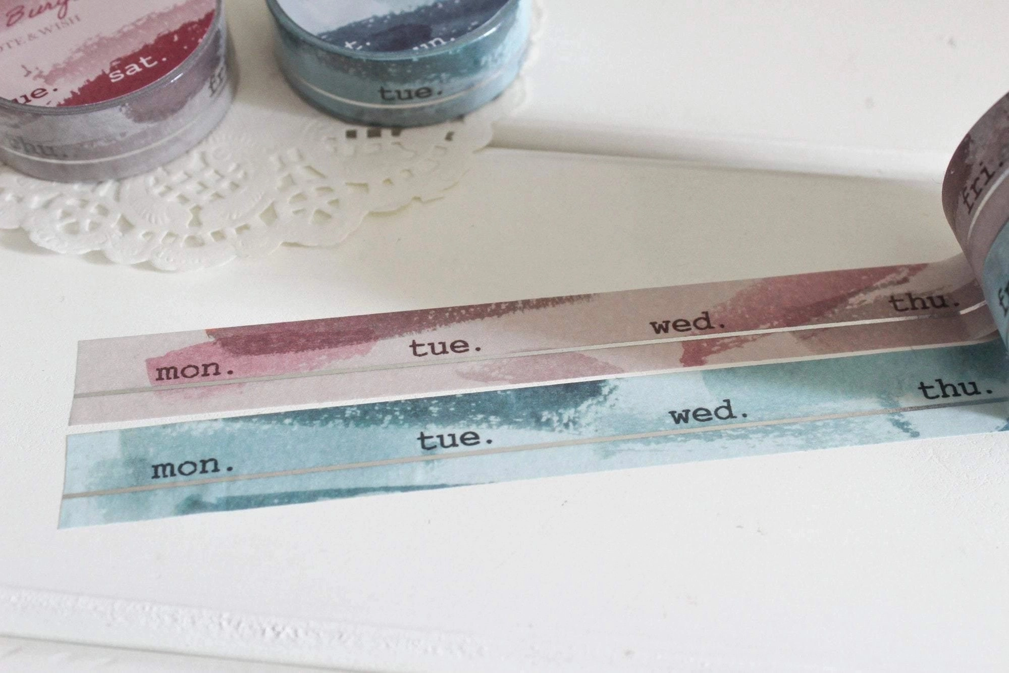 Note & Wish Burgundy And Navy Days Washi Tape bronze automatic