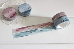 bright vintage Note & Wish Burgundy And Navy Days Washi Tape