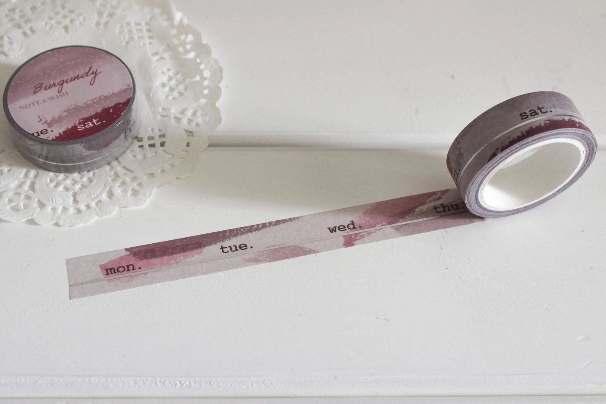 special Note & Wish Burgundy And Navy Days Washi Tape