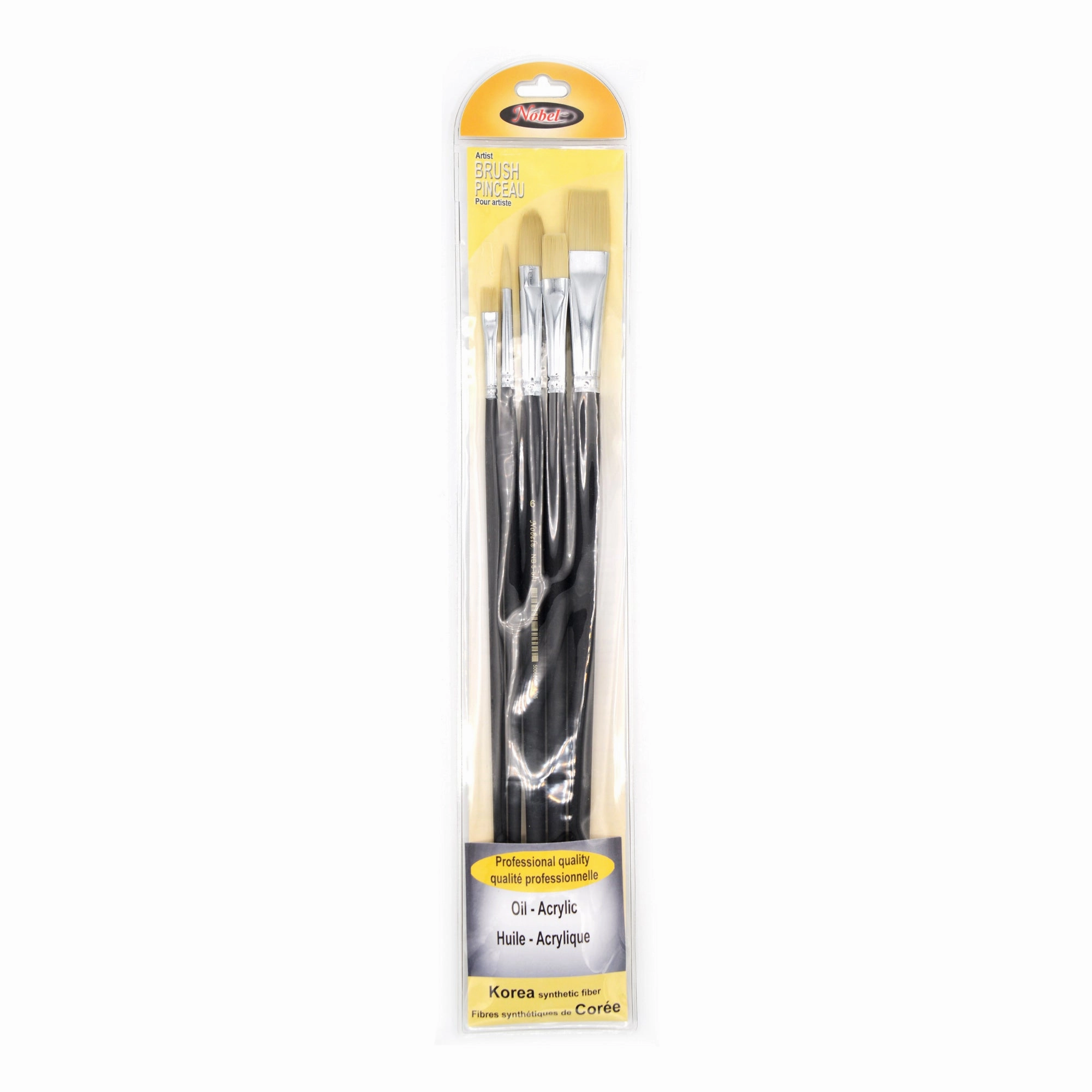 Set Of 5 Synthetic Paintbrushes vegan flexible