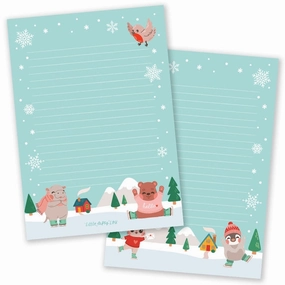 Winter Ice Skating Notepad A5 biodegradable