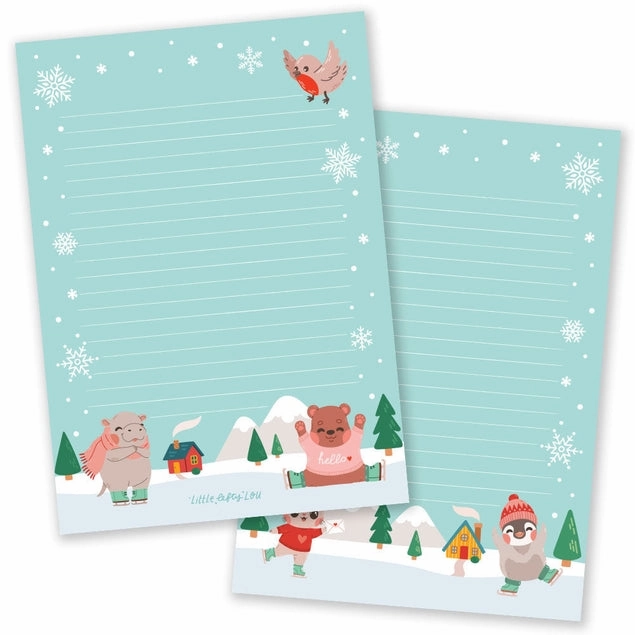 Winter Ice Skating Notepad A5 biodegradable