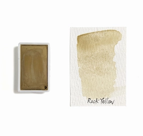 maxi Rock Yellow - Artist Grade Handmade Honey Based Watercolor Paint Full Pan 3.2Ml