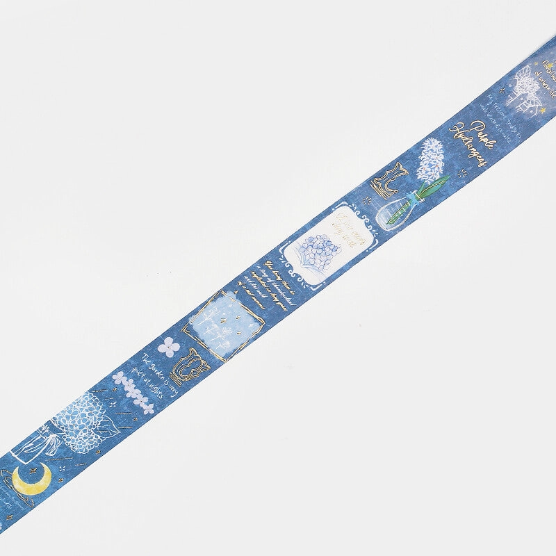 Romance In The Garden Blue Washi Tape strong adjustable