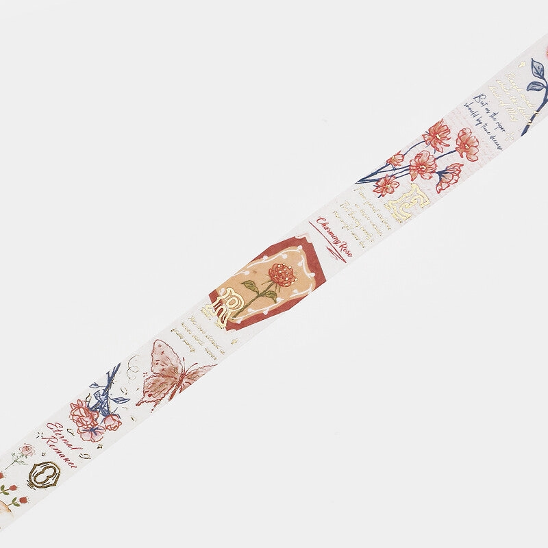 Romance In The Garden Red Washi Tape bright