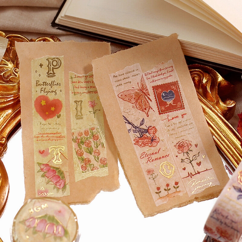 wide Romance In The Garden Red Washi Tape