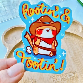 everyday magnetic Rootin' Tootin' Cat Kawaii Vinyl Sticker