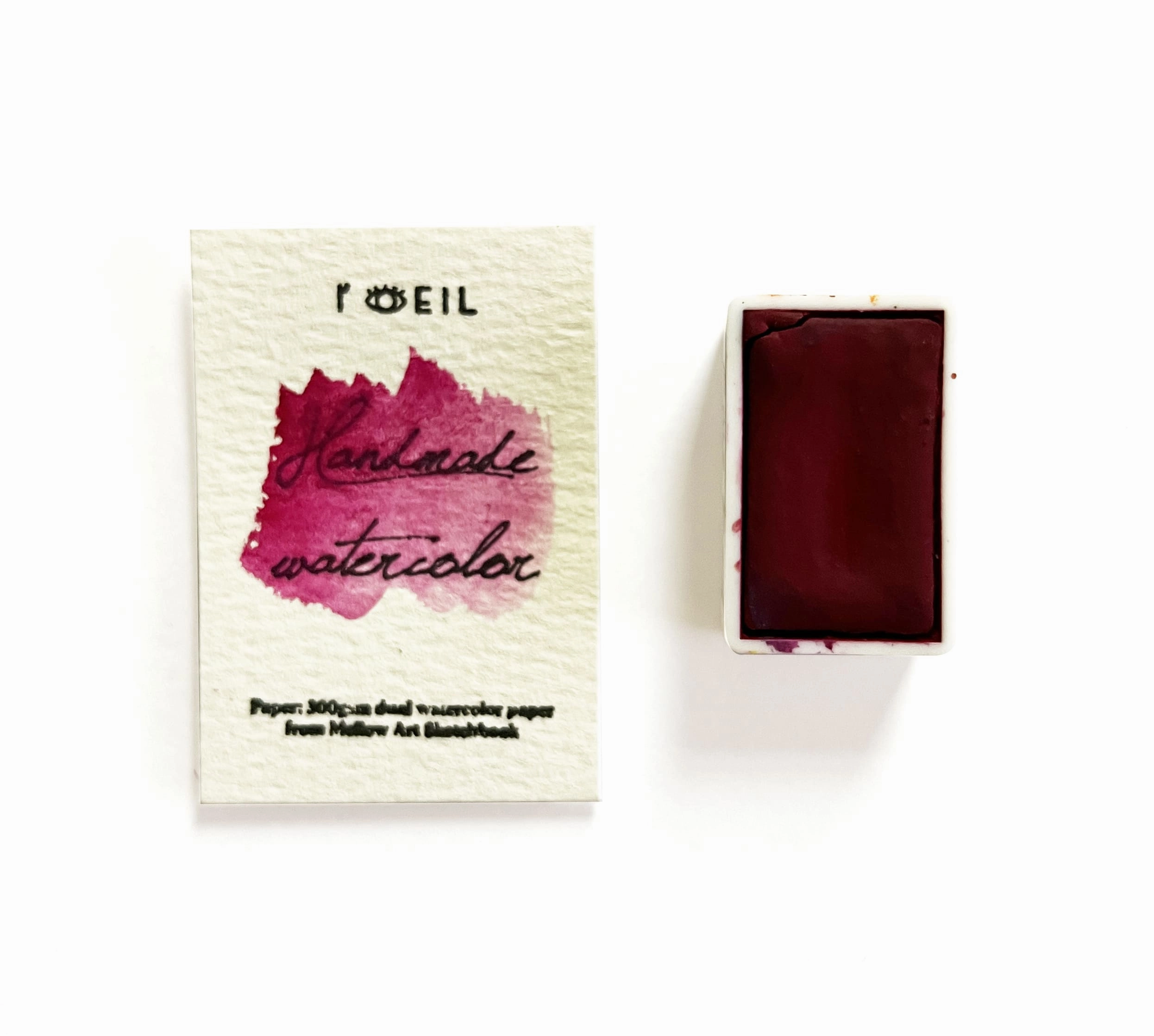shiny Rose Red Pr122 - Artist Grade Handmade Honey Based Watercolor Paint Full Pan 3.2Ml