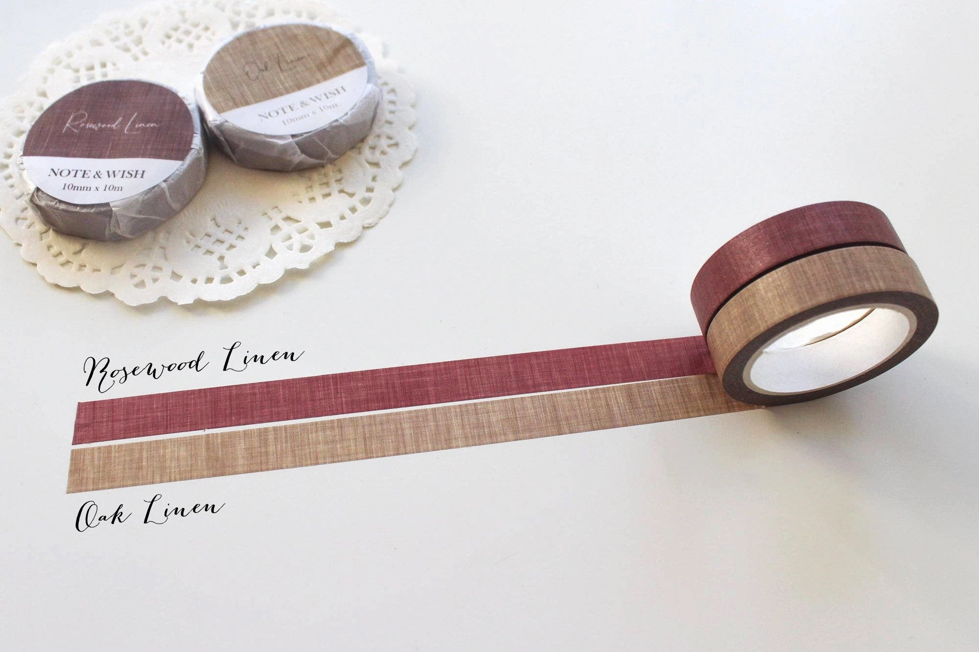 expandable wide Rosewood & Oak Linen Washi Tape