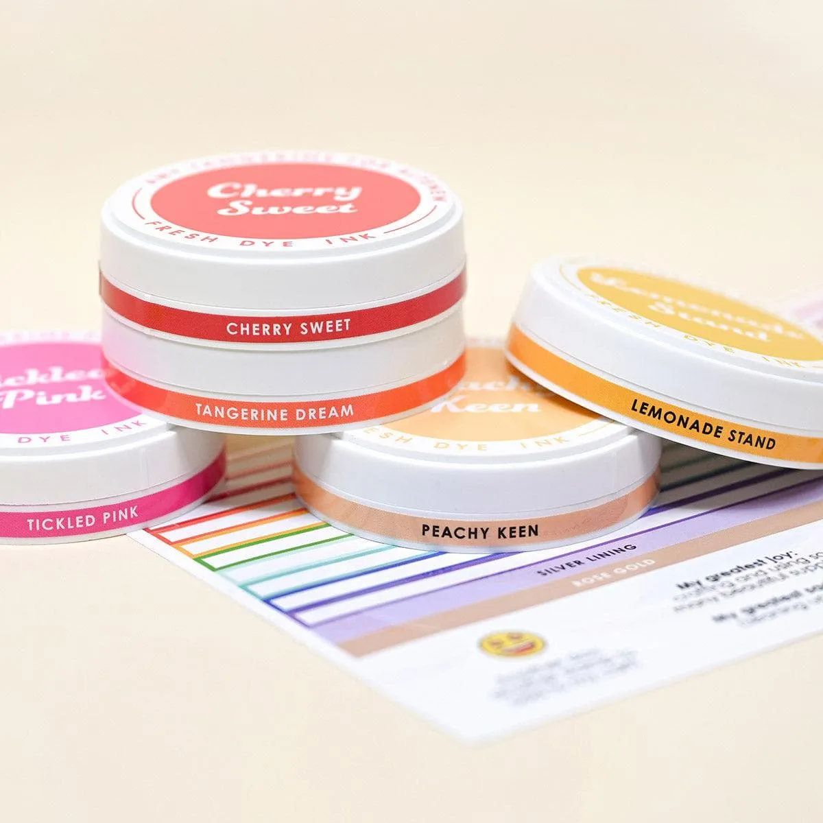 wide valuable Round Ink Pads Label Set - 2023 Amy Tangerine Collection