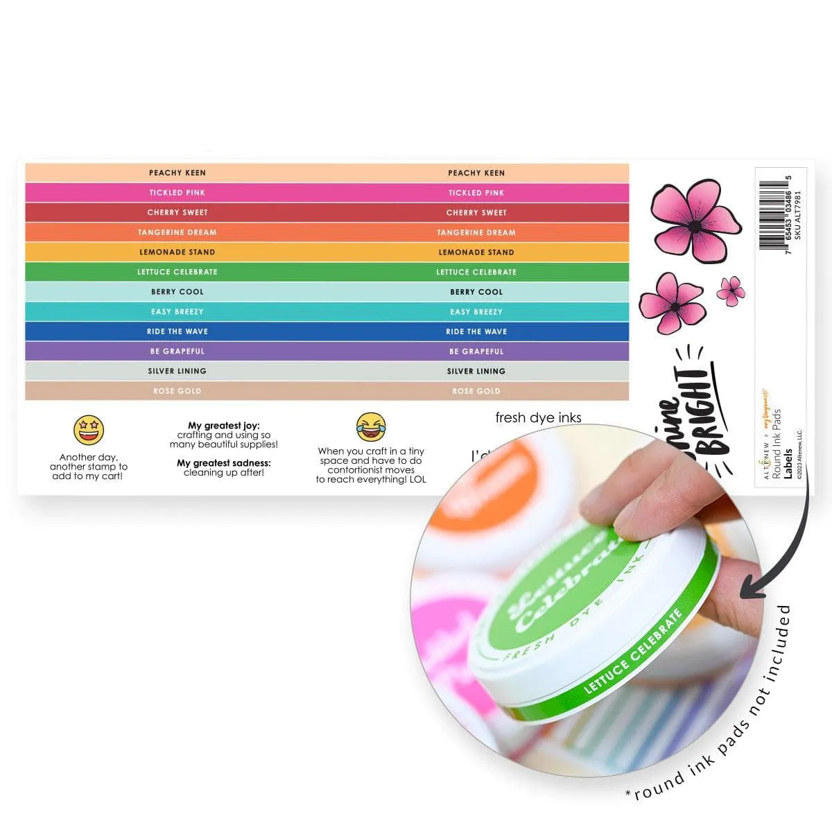 muted Round Ink Pads Label Set - 2023 Amy Tangerine Collection