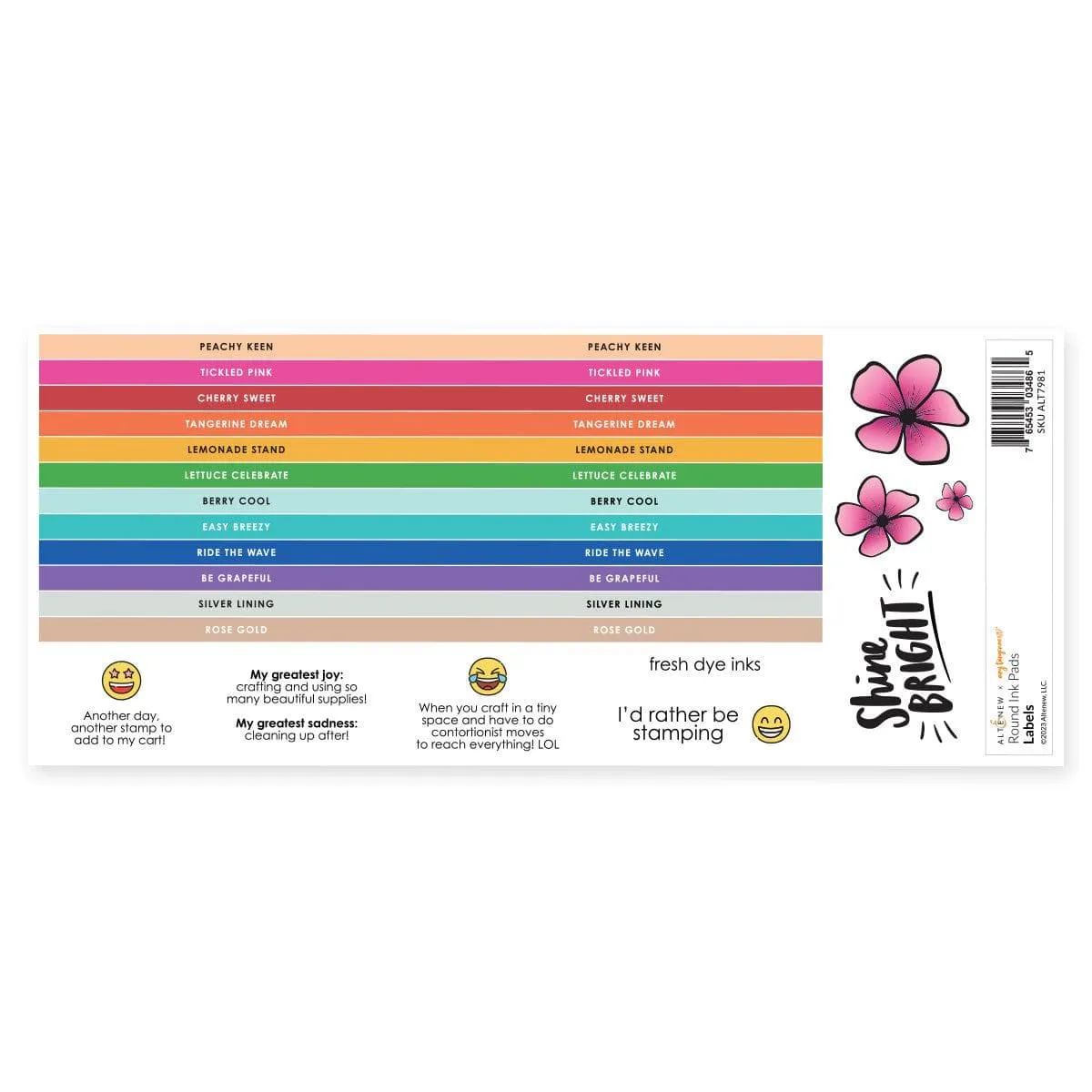Round Ink Pads Label Set - 2023 Amy Tangerine Collection refined