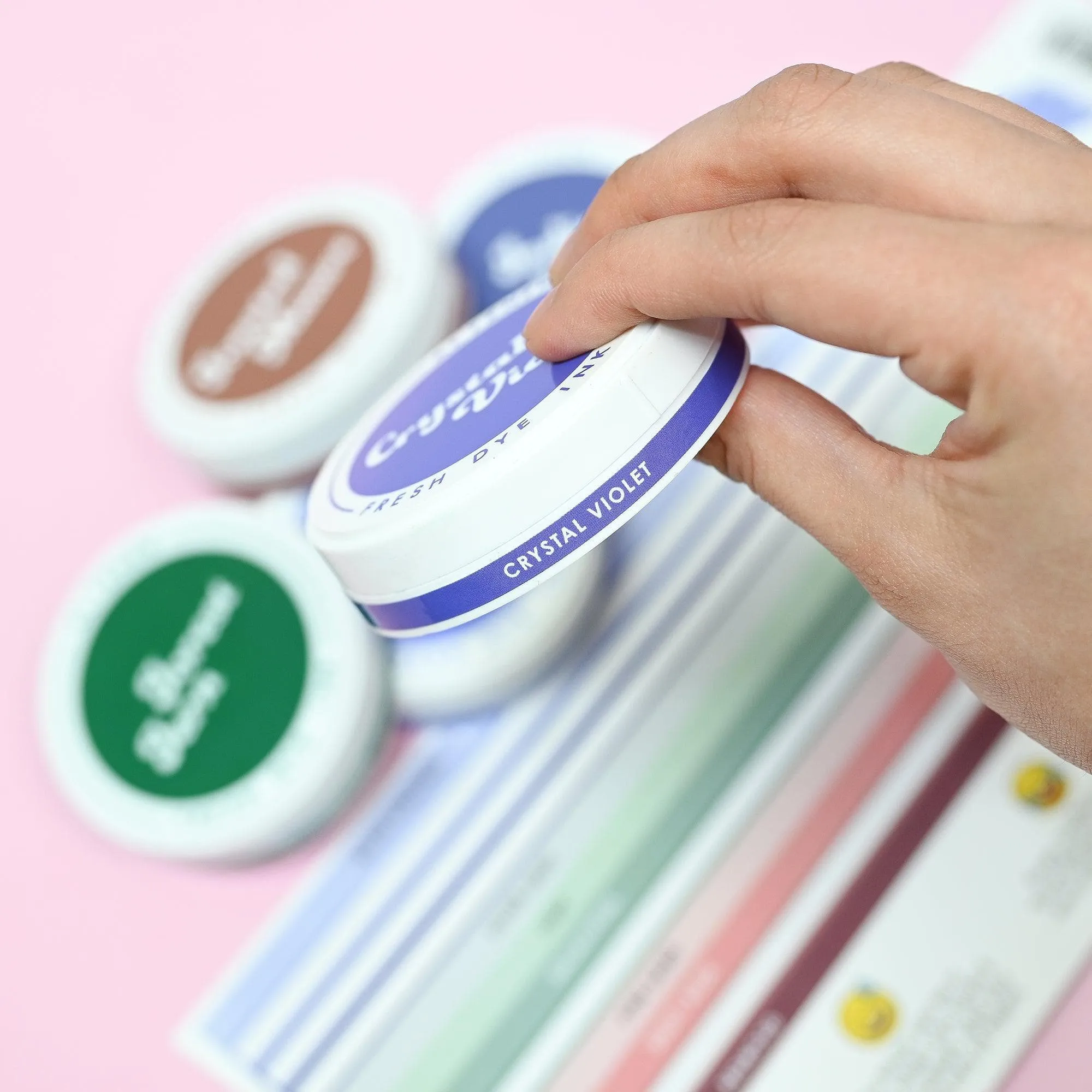 bronze Round Ink Pads Label Set - Blue Mountains, Frosted Foliage, Woodland Escape