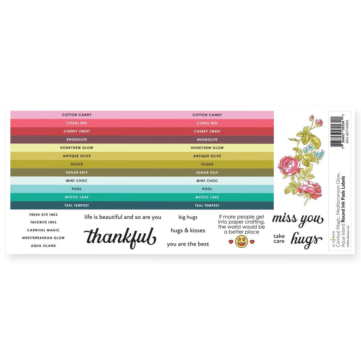 Round Ink Pads Label Set - Carnival Magic, Mediterranean Glow, Aqua Island solid