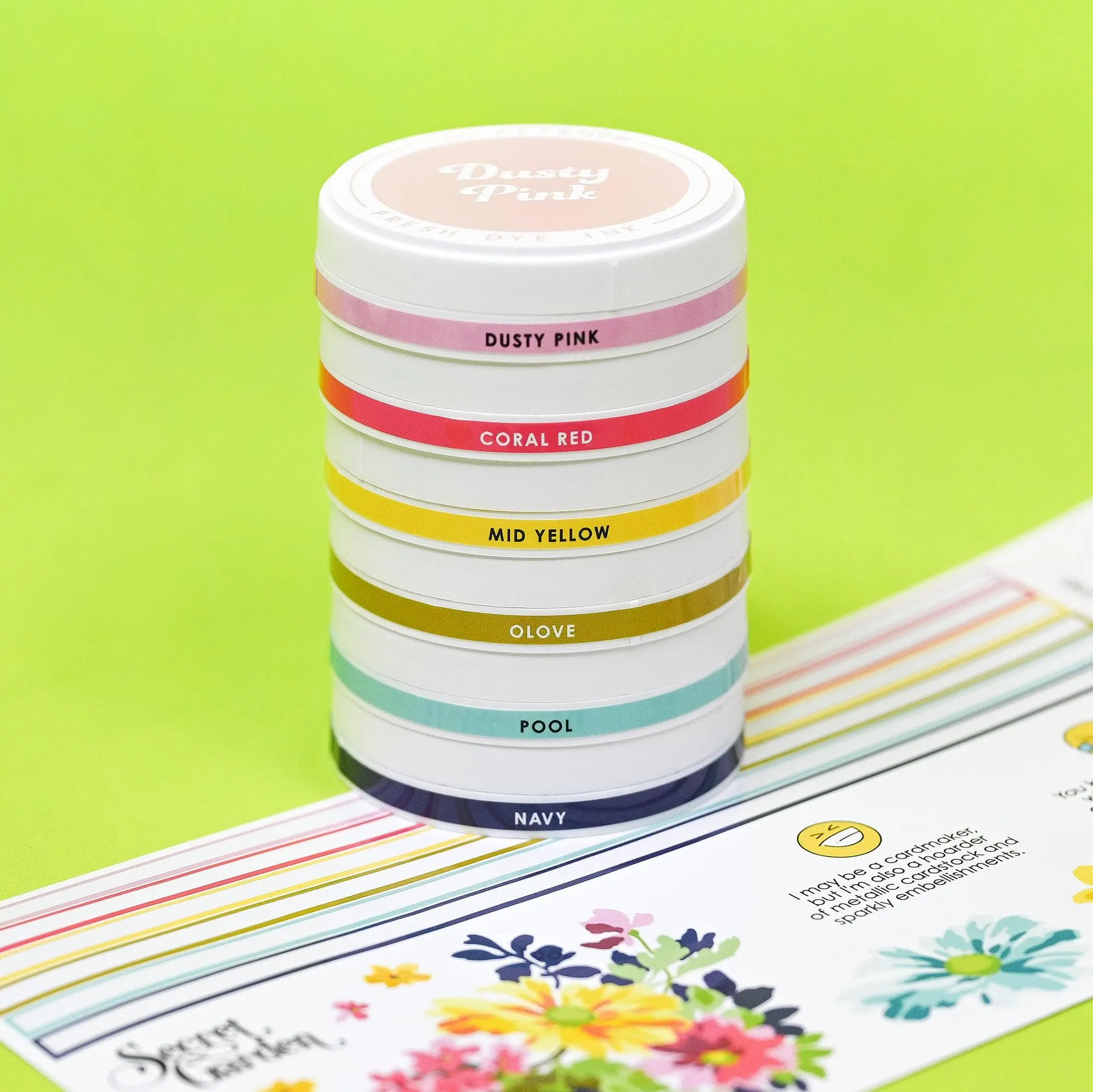 elegant bright Round Ink Pads Label Set - Deco Garden