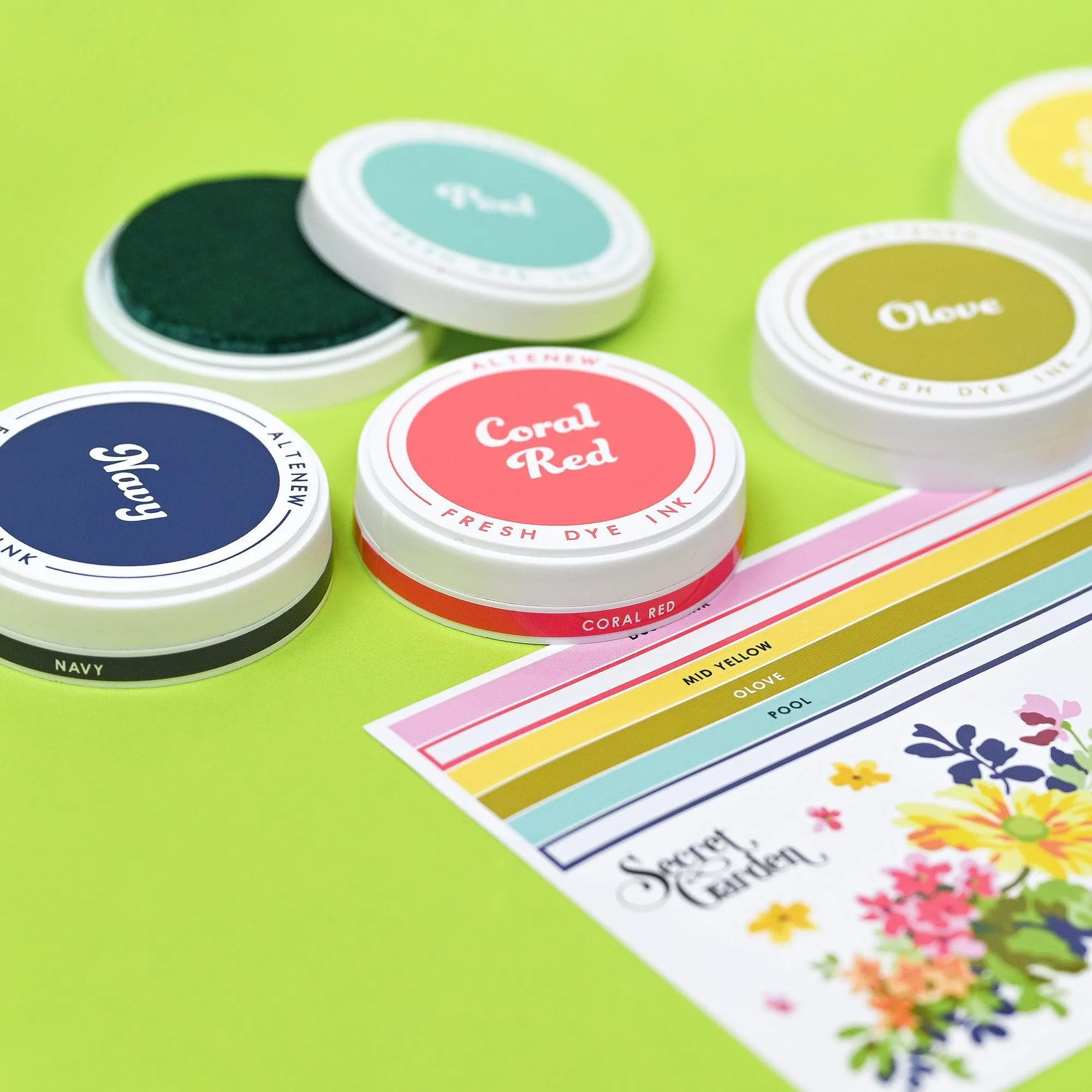 Round Ink Pads Label Set - Deco Garden limited narrow