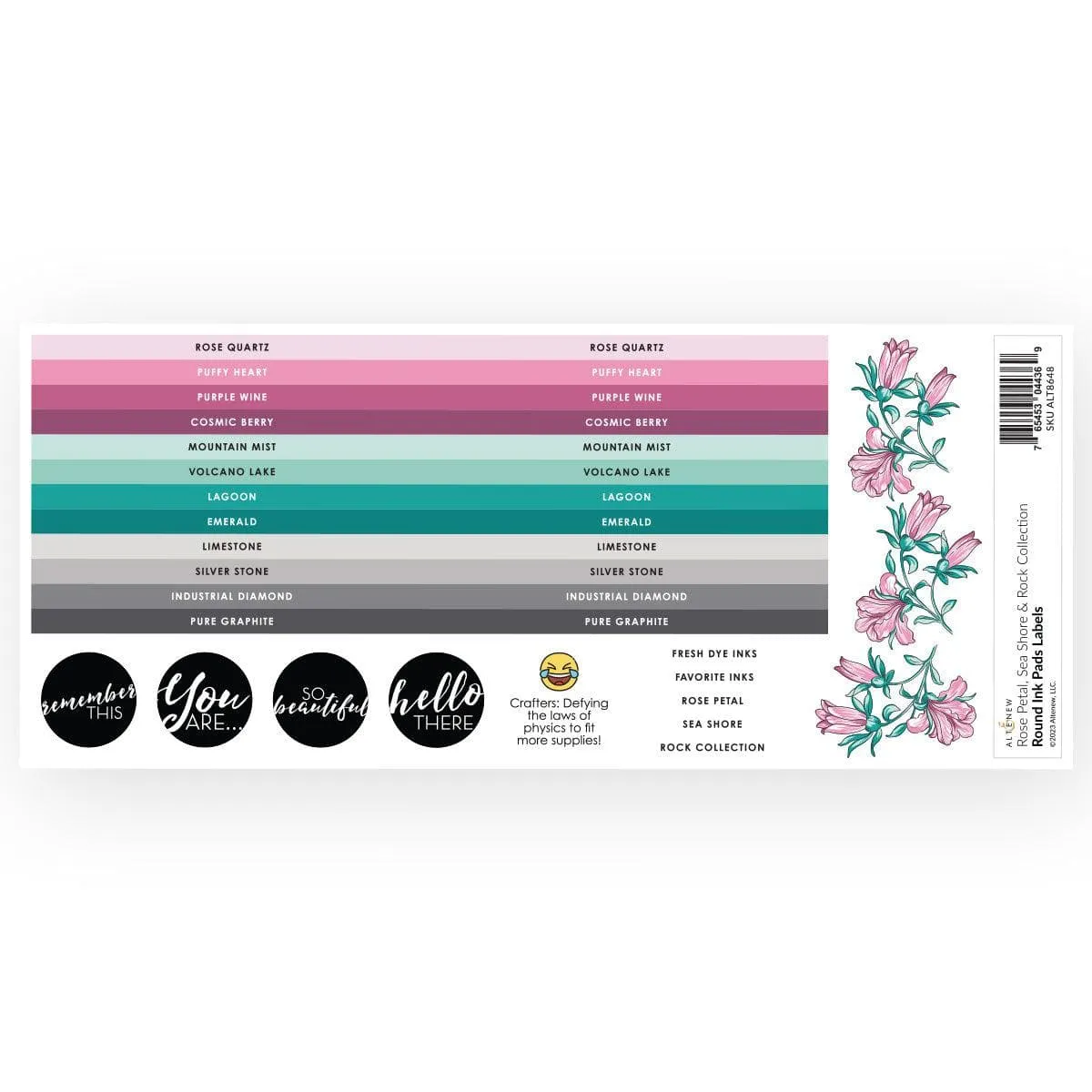 antislip pastel Round Ink Pads Label Set  - Rose Petal, Sea Shore, Rock Collection