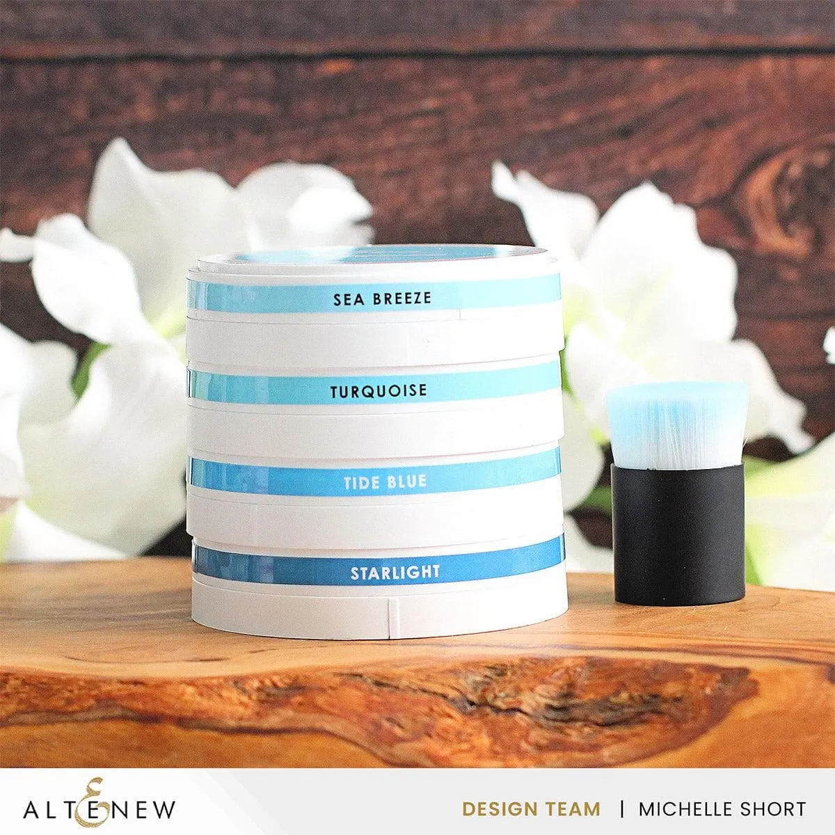Round Ink Pads Label Set - Tropical Forest, Deep Blue Seas, Cherry Blossom ceramic fiber