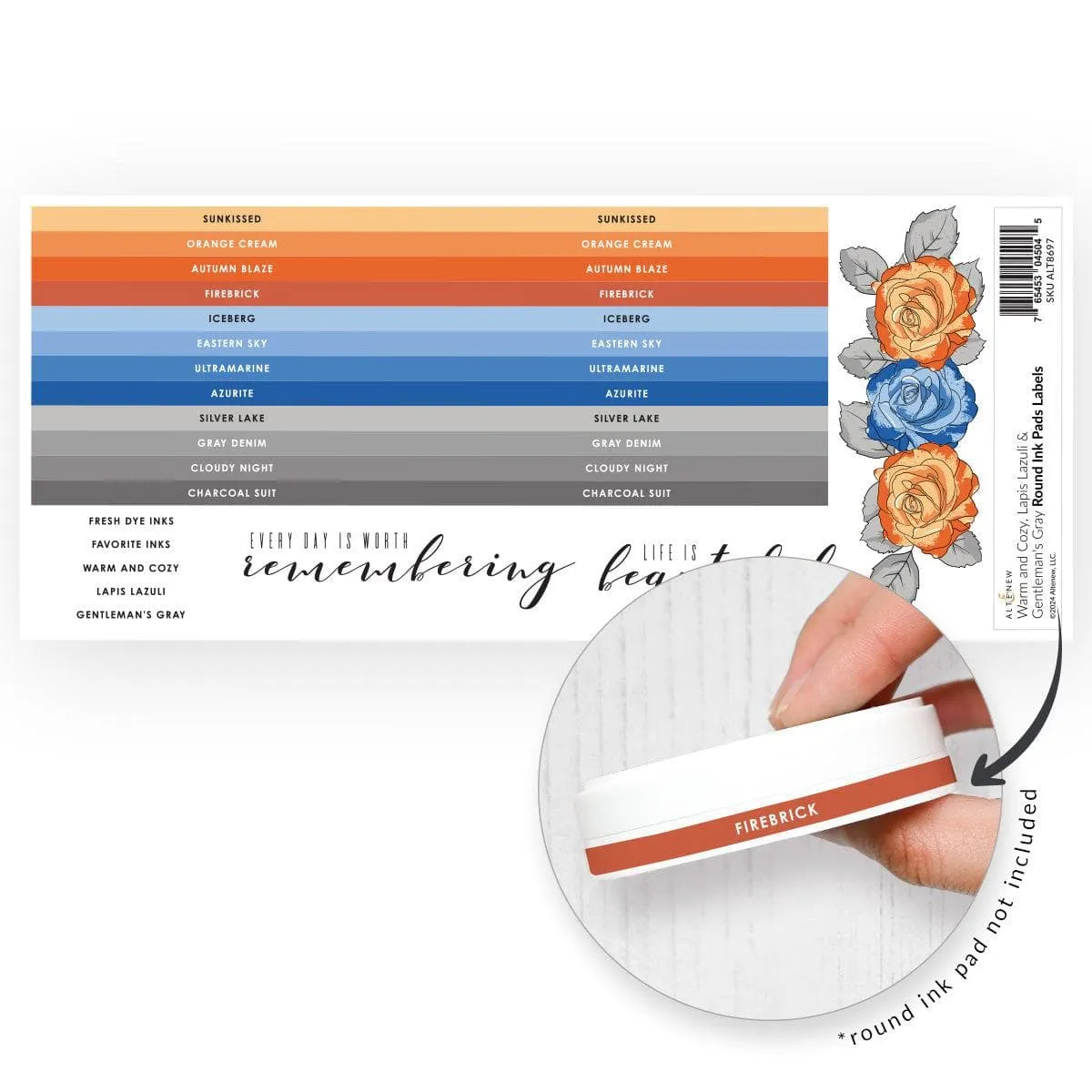 Round Ink Pads Label Set - Warm And Cozy, Lapis Lazuli reliable thin