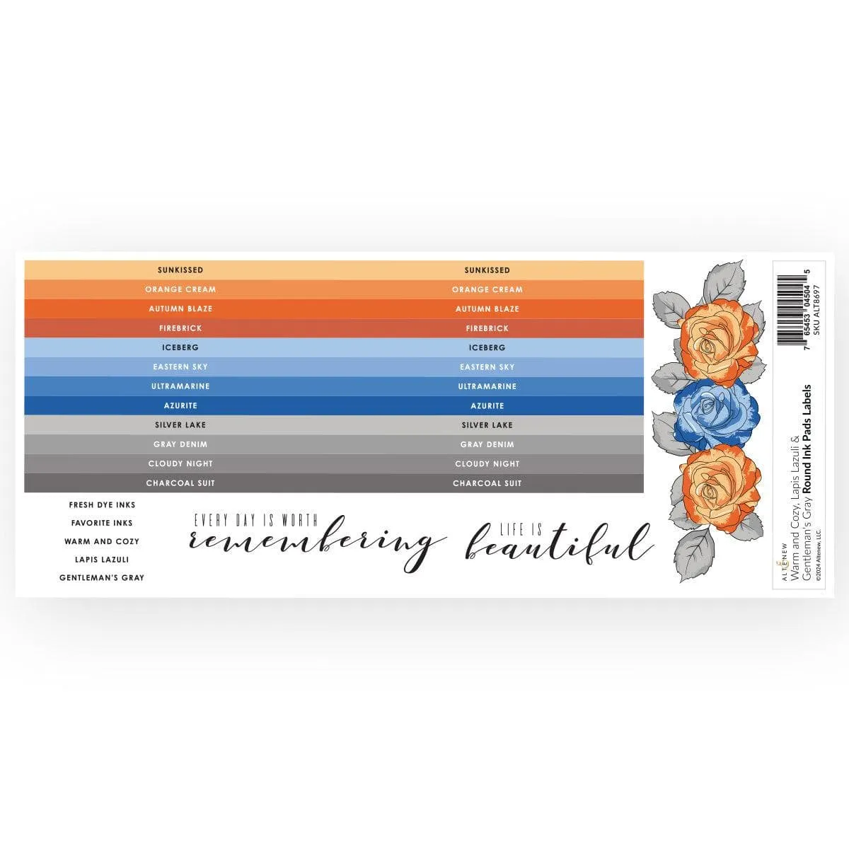 Round Ink Pads Label Set - Warm And Cozy, Lapis Lazuli quickdry boxed