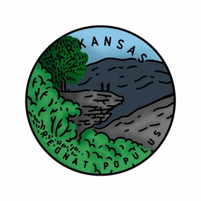 50 States Circles - 2X2 Stamp Set - Arkansas shockproof springloaded
