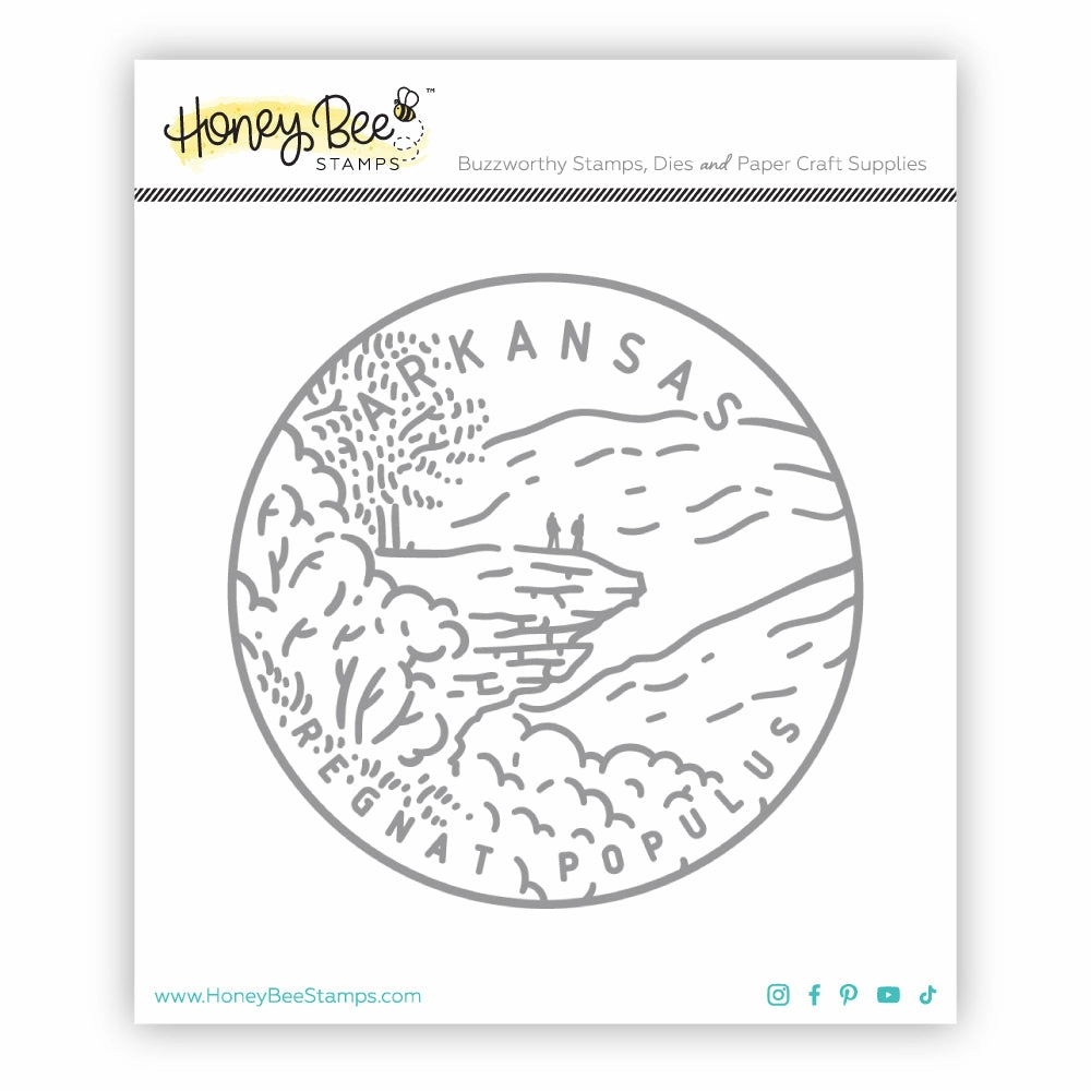 50 States Circles - 2X2 Stamp Set - Arkansas pastel modern