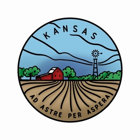 biodegradable foldable 50 States Circles - 2X2 Stamp Set - Kansas