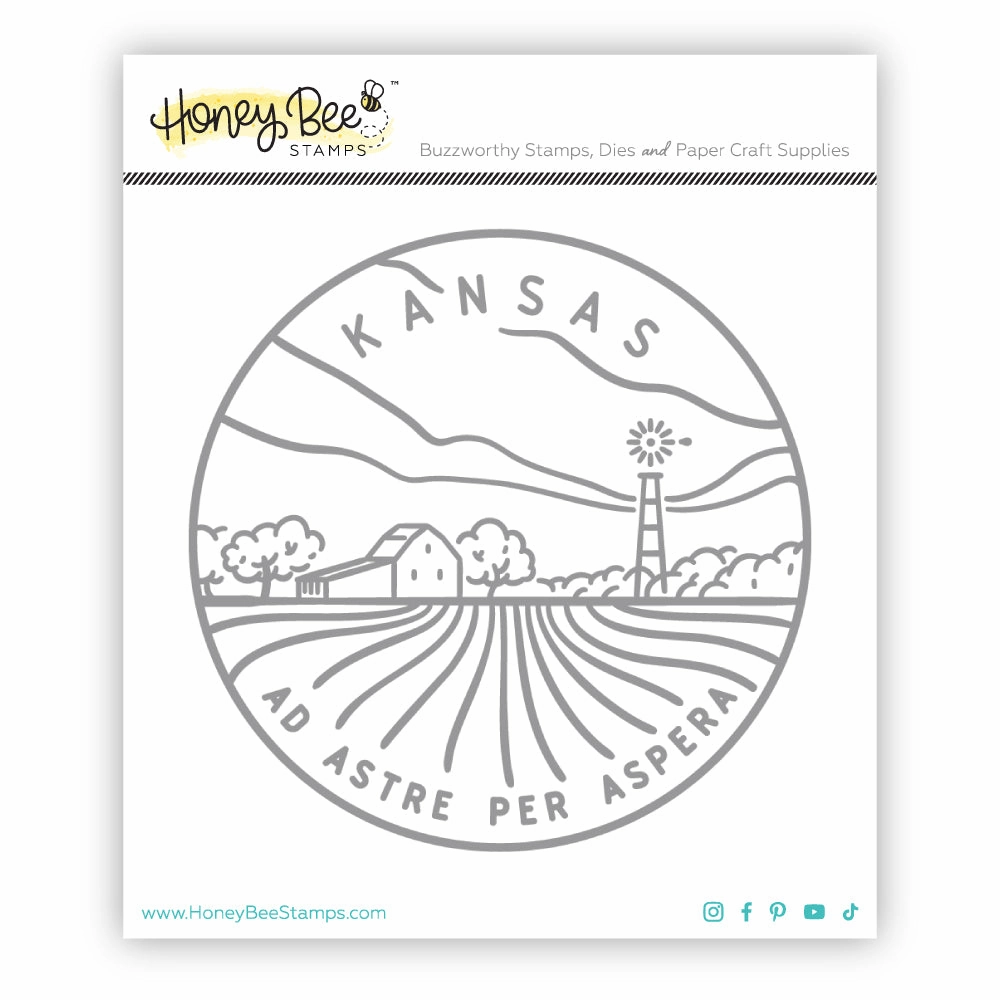 50 States Circles - 2X2 Stamp Set - Kansas vivid