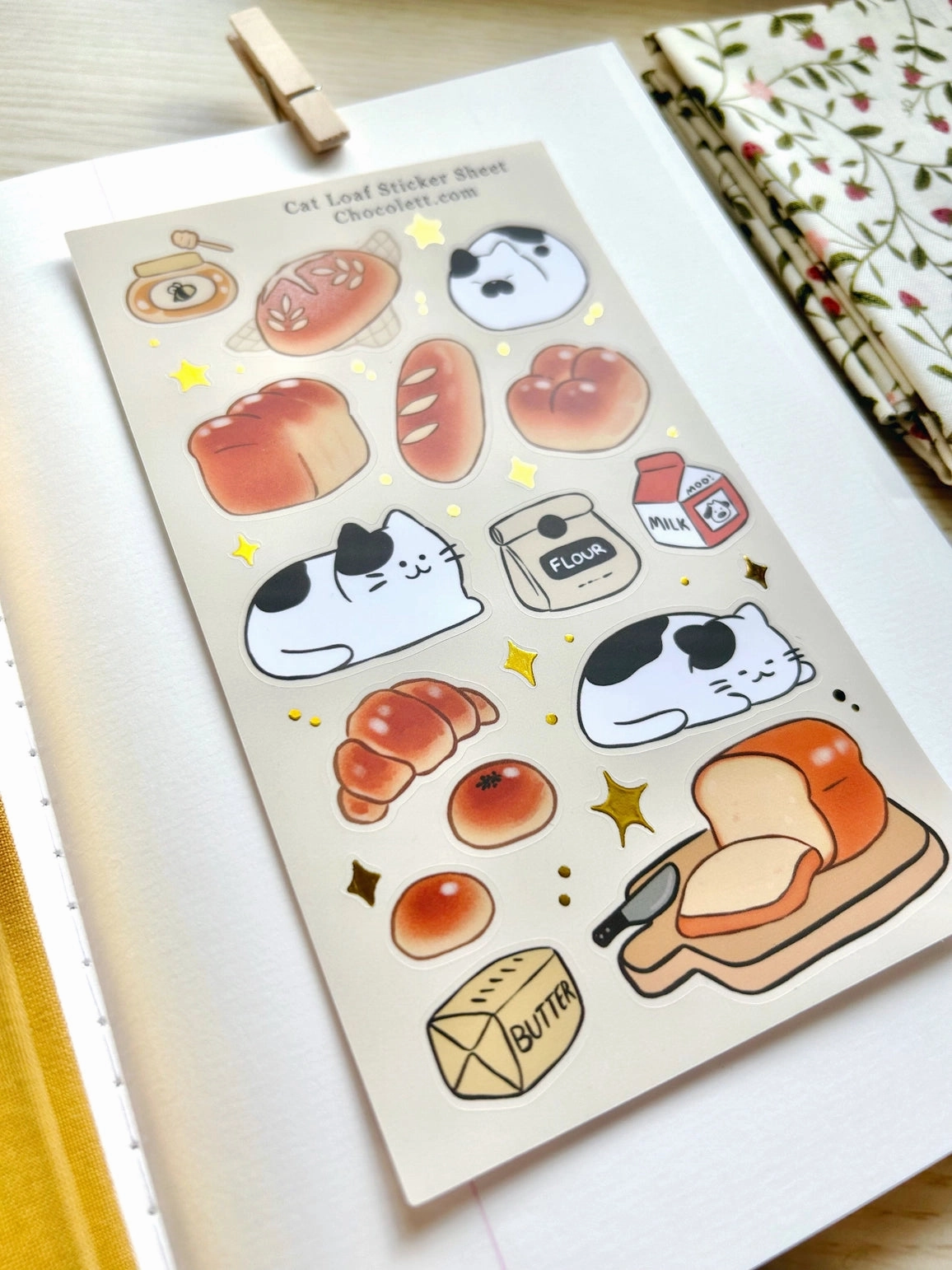 Bakery Cat Loaf Stickers lasting