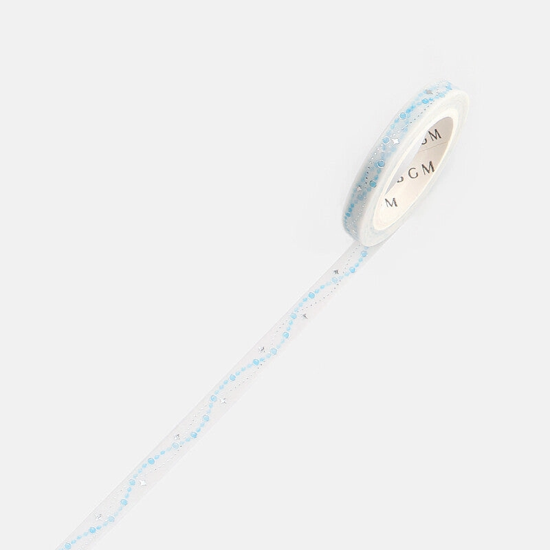 solid robust Blue Pearl Slim Washi Tape