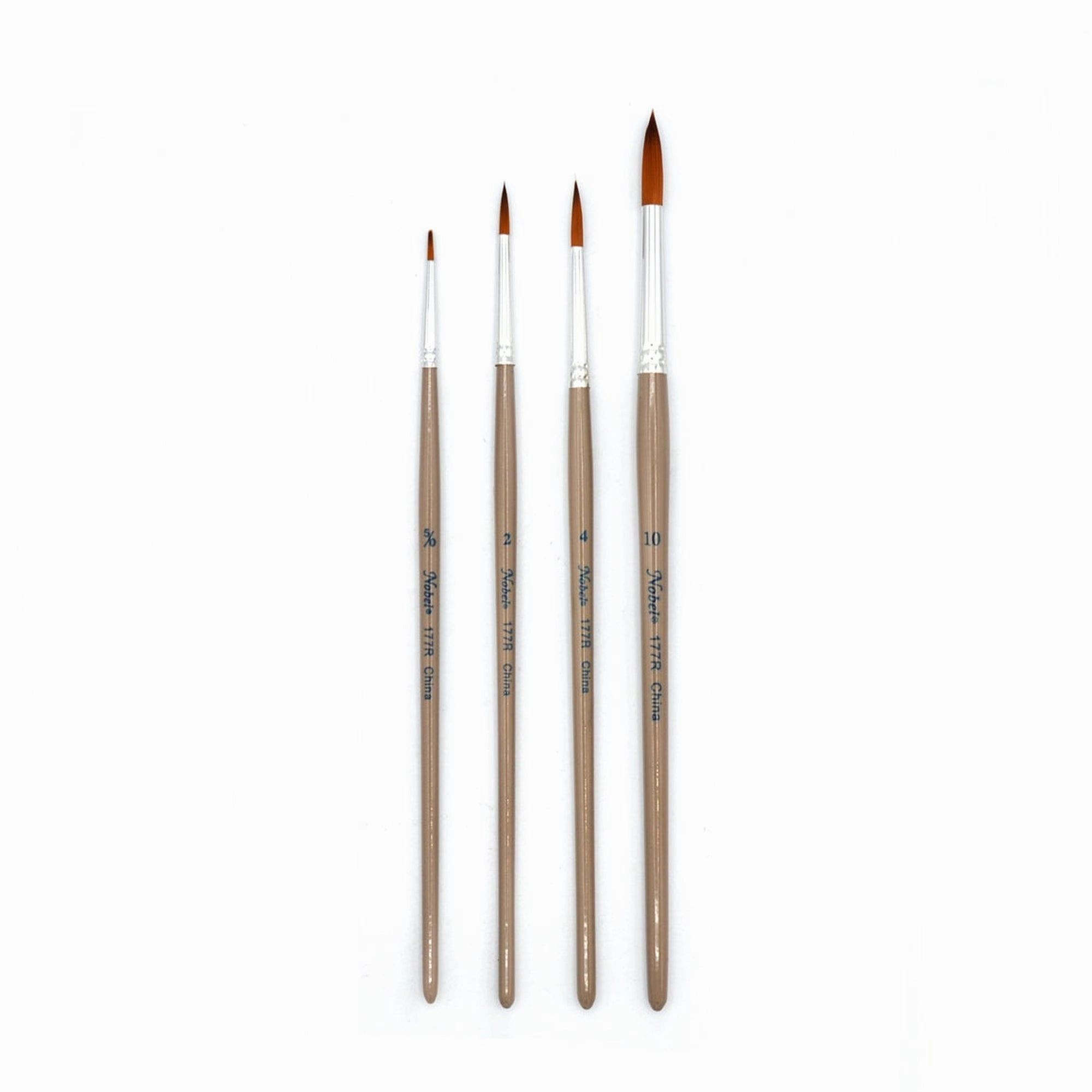 Round Golden Synthetic Brushes, Set Of 4 multipack small