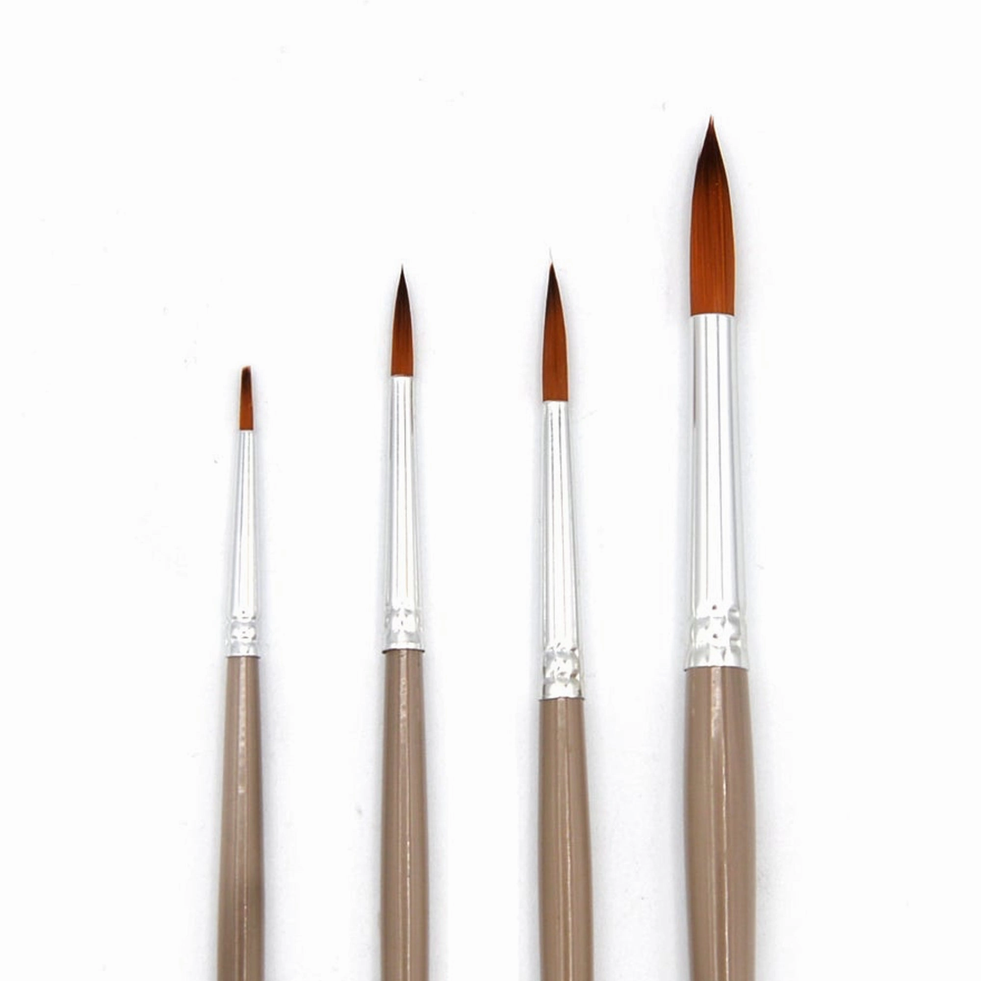 robust neutral Round Golden Synthetic Brushes, Set Of 4