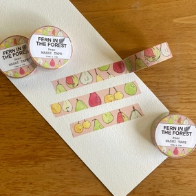plastic wrapped Illustrated Pear Washi Tape