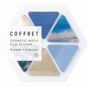 King Jim Coffret Cosmetic Motif Film Stickers Triangle Horizon Blue deluxe