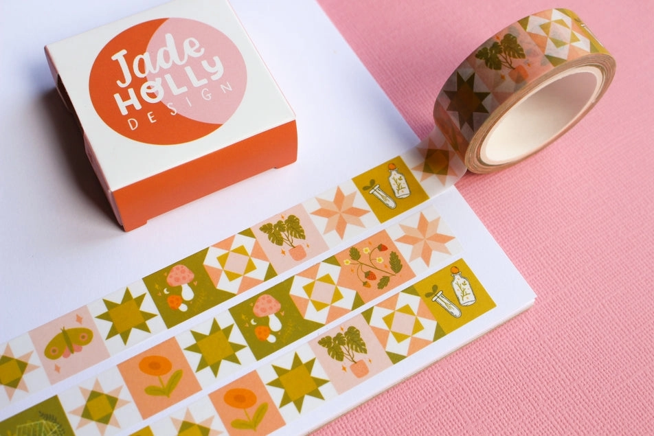 Plants Botany Patchwork Washi Tape springloaded soft
