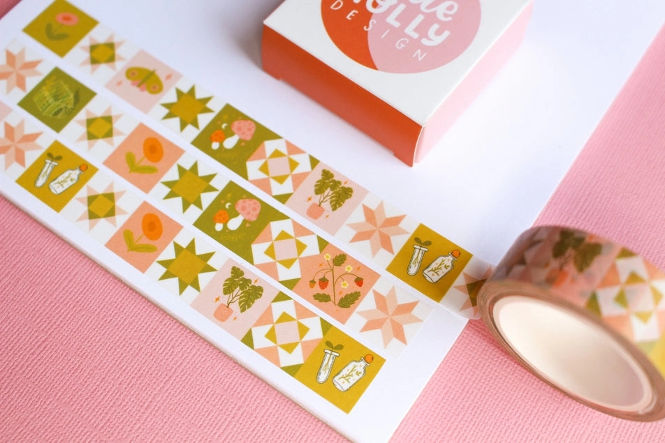 neutral Plants Botany Patchwork Washi Tape